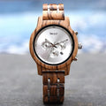 Front view of the EMBER women's wooden watch