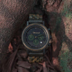 Hunter forest wooden watch main image with tree background