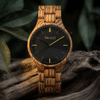 Dusk wooden watch, front view