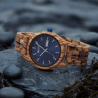 Harbour wooden watch, three-quarter view