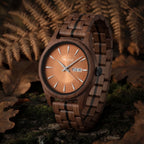 Bracken wooden watch, three-quarter view