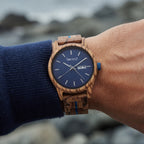 Harbour wooden watch, worn on the wrist