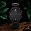 Nightfall wooden watch, whole watch, ebony case and charcoal dial