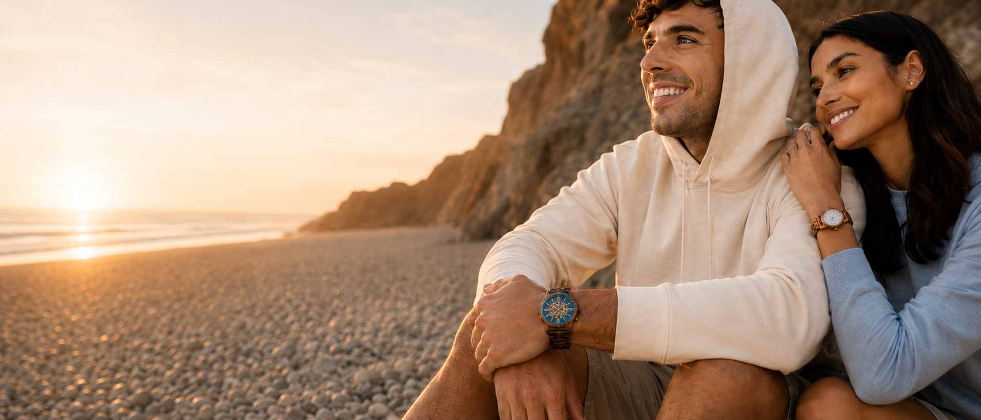 British handcrafted wooden watches worn on the Jurassic Coast in Dorset — custom engraving available