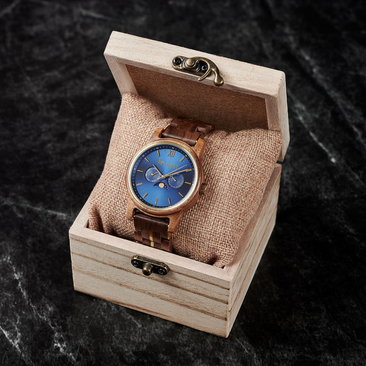 Windsor wooden watch elegantly placed inside a crafted wooden box