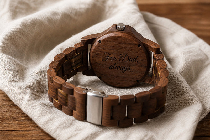 Engraving example reading For Dad, always on a watch back selected for WINDSOR